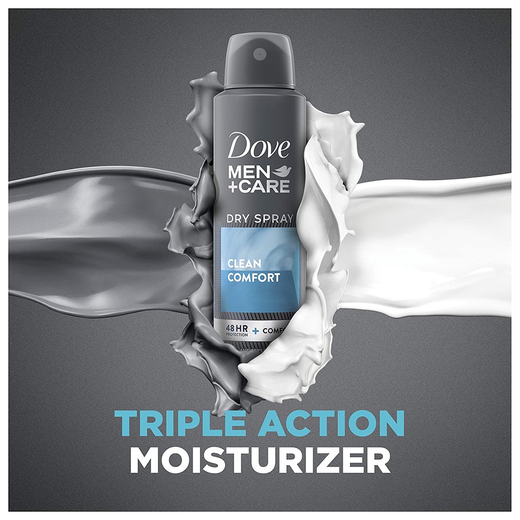 Xịt khử mùi nam Dove Men+Care Dry Spray Antiperspirant Deodorant Clean Comfort 107g/150ml (Mỹ)