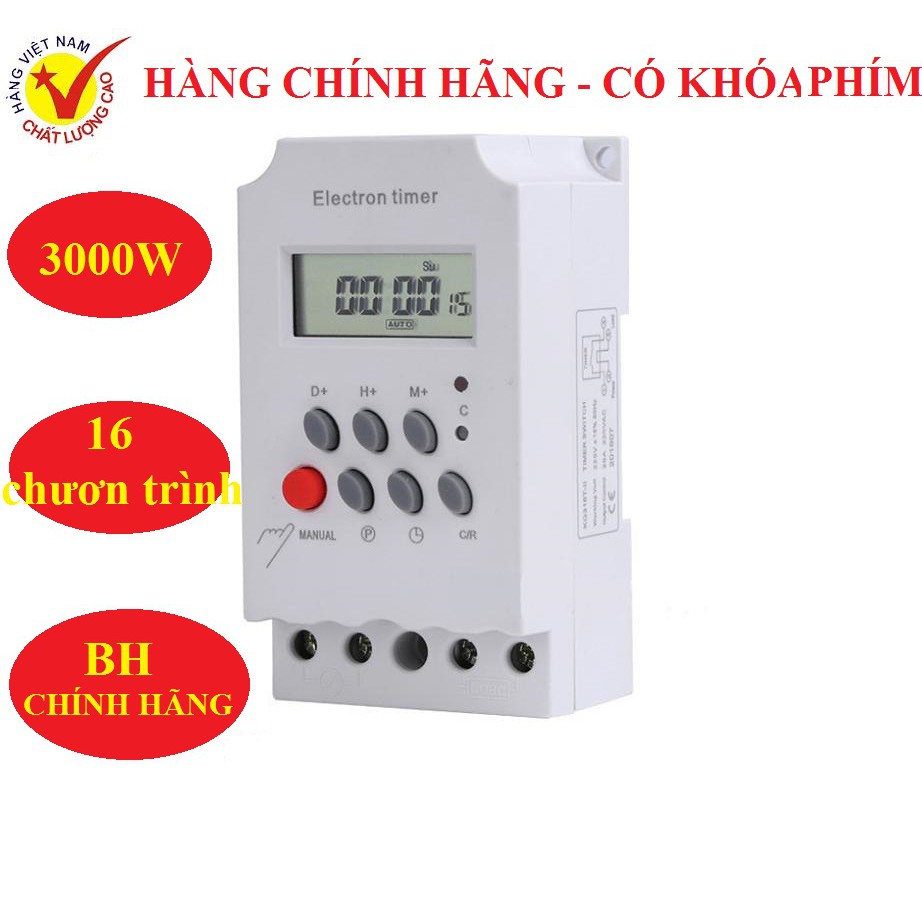 Công tắc hẹn giờ điện tử KG316T-ii 25A 220V bật tắt thiết bị điện 16 lần trong 1 ngày - HÀNG CHÍNH HÃNG BẢO HÀNH 1 ĐỔI 1