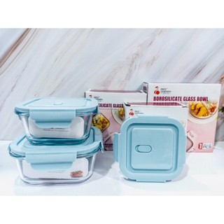 Combo cơm văn phòng: Hộp thủy tinh 3 ngăn 1000ml / Hộp thủy tinh tròn 400ml / Túi đựng cơm Lunch Bag / Bộ đũa+thìa+dĩa