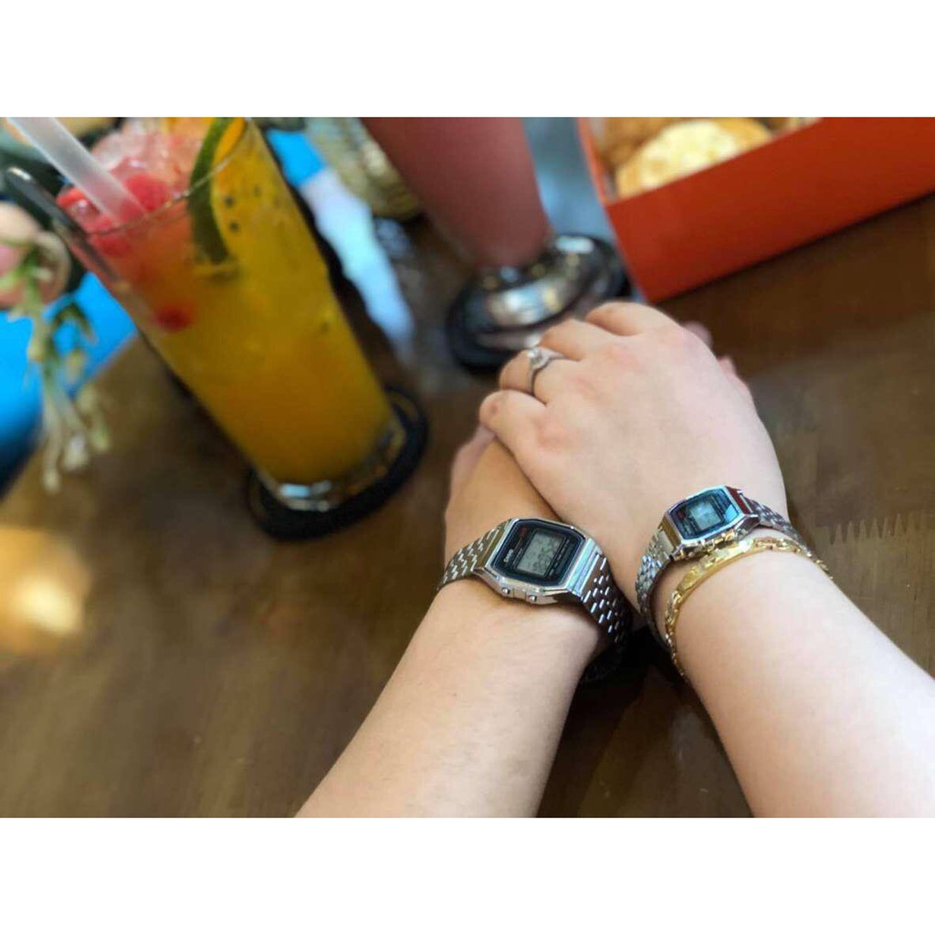 Đồng hồ điện tử đôi nam nữ WR chống nước tuyệt đối mặt vuông nhiều màu sang trọng cho công sở chính hãng
