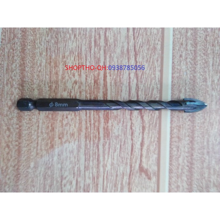 MŨI KHOAN ĐA NĂNG 4 CẠNH THÂN XOẮN ,CHÂN LỤC GIÁC .