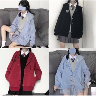 Áo khoác nỉ cài khuy siêu dày ấm