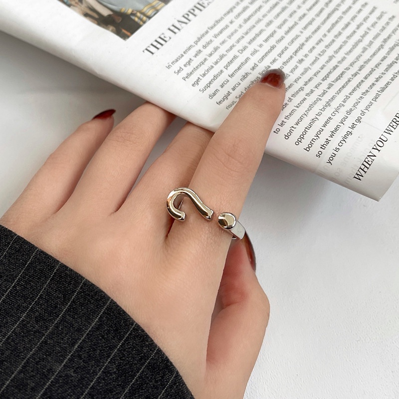 Nhẫn Đeo Tay Hình Dấu Hỏi Có Thể Điều Chỉnh Kích Thước Thời Trang Mùa Hè Cho Nam Và Nữ