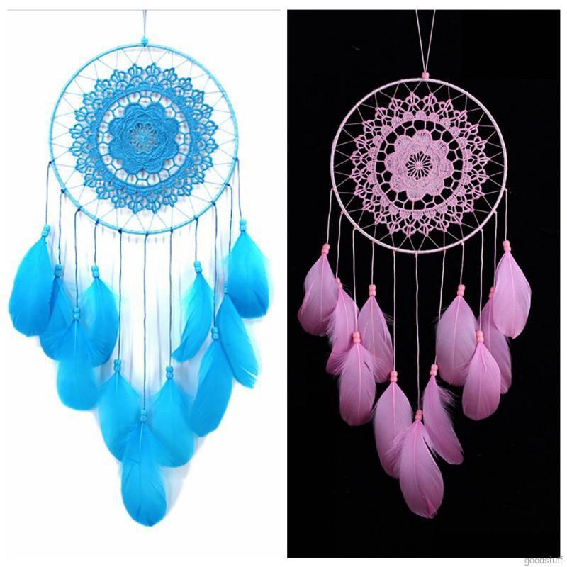 Dream Catcher Màu Hồng/Xanh Dương Xinh Xắn Dùng Để Trang Trí Nội Thất