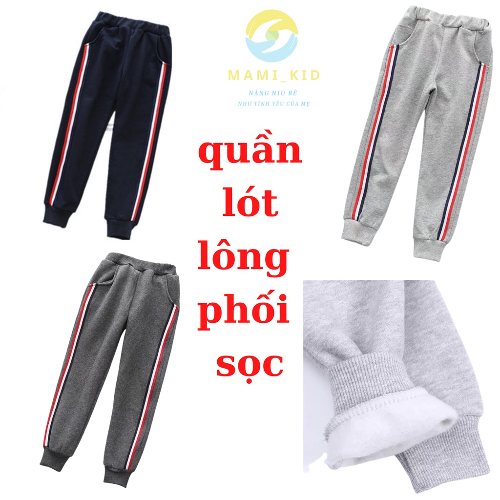 quần bé trai dáng thể thao LÓT LÔNG siêu ấm, sành điệu 9-36kg Mamikid