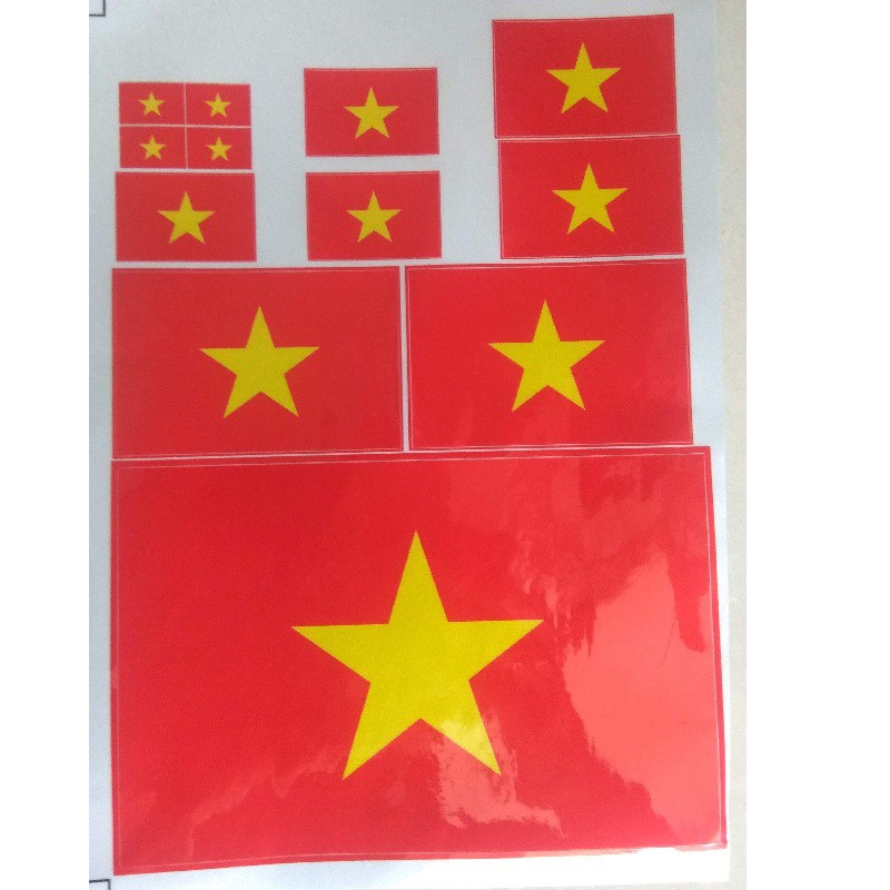 Decal dán cờ Việt Nam trang trí xe, laptop, nón bảo hiểm ...
