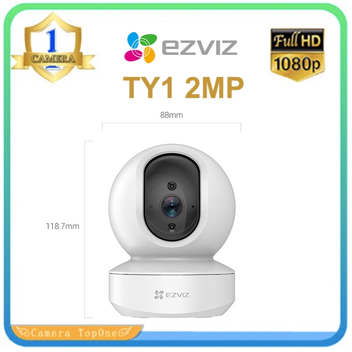 Camera không dây wifi HD1080P EZVIZ TY1 2MP đàm thoại 2 chiều xoay theo chuyển động.