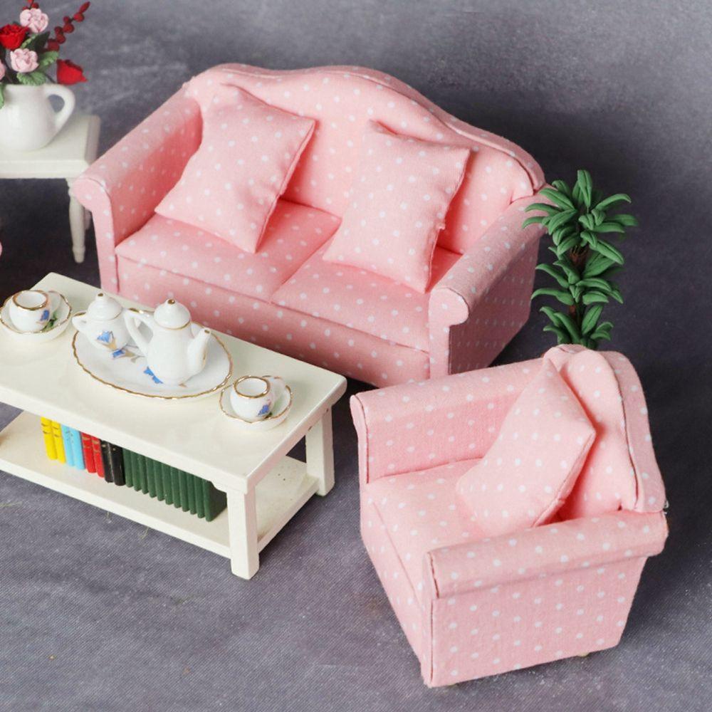 Ghế Sofa Mềm Màu Cầu Vồng Trang Trí Nhà Búp Bê