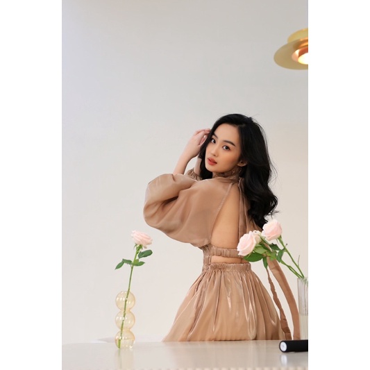 Jasmin Mini Dress - Đầm Tơ Organza Hở Lưng Bo Eo