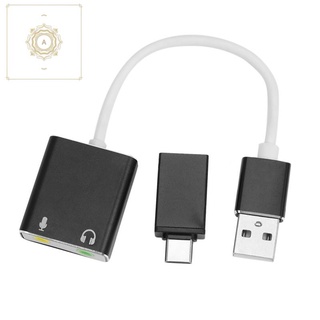 Bộ chuyển đổi âm thanh ngoài USB với jack cắm tai nghe và micrô 3.5mm cho Windows/Mac/máy tính bàn/điện thoại