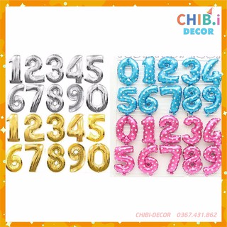 Bóng số sinh nhật size to 40cm trang trí sinh nhật, thôi nôi cho bé trai, bé gái - CHIBI DECOR