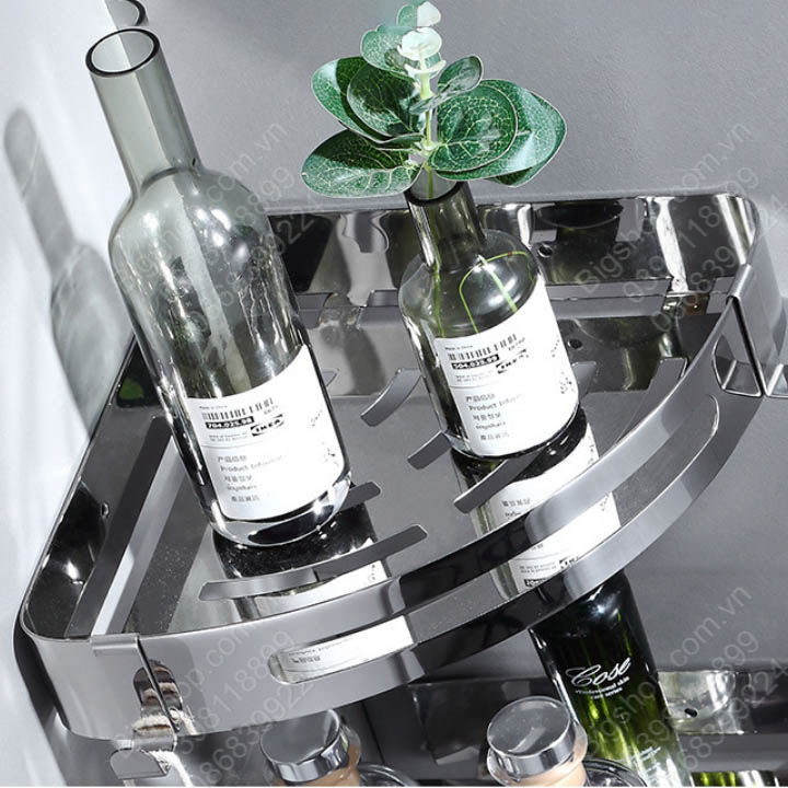 [Bigsellers] Kệ góc để đồ thông minh đa năng bằng inox 304, lắp nhà tắm, bếp loại gắn tường bằng keo hoặc vít | BigBuy360 - bigbuy360.vn