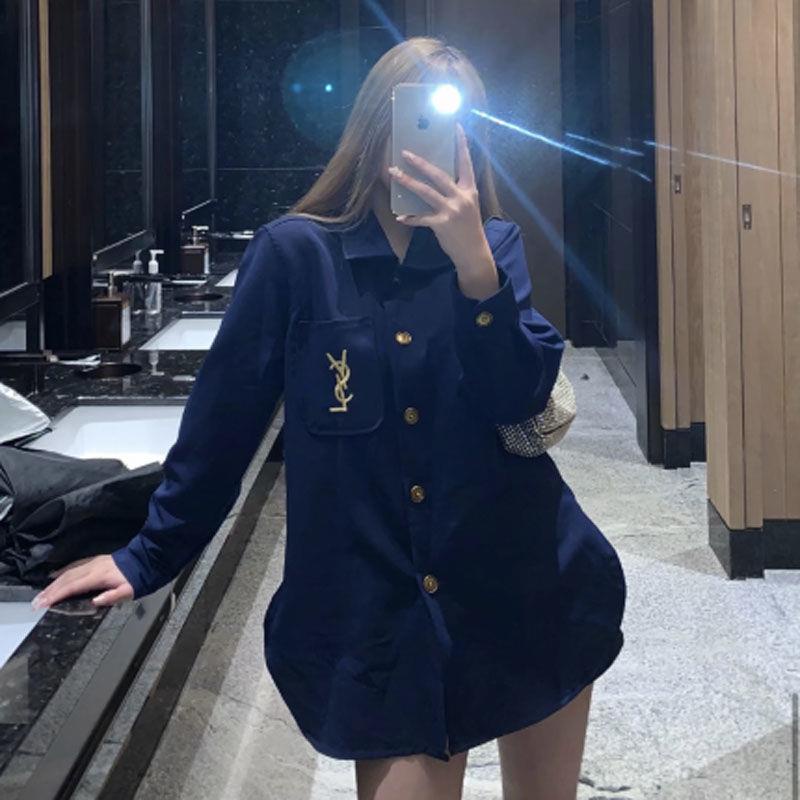 Áo Sơ Mi Kuaishou Influencer Call Xuan Brother Màu Trơn Phong Cách Mùa Thu Mới