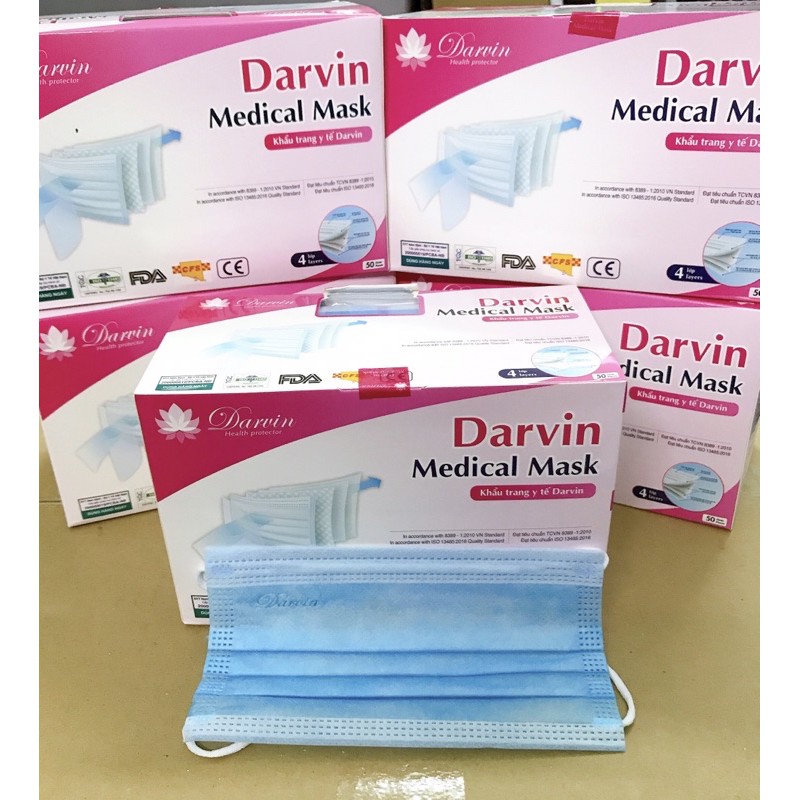 [⚡ ĐỦ MÀU TRẮNG XANH ĐEN XÁM⚡]   Khẩu Trang AMI- Hộp 50 cái Khẩu trang y tế 4 lớp chuẩn hiệu AMI | BigBuy360 - bigbuy360.vn