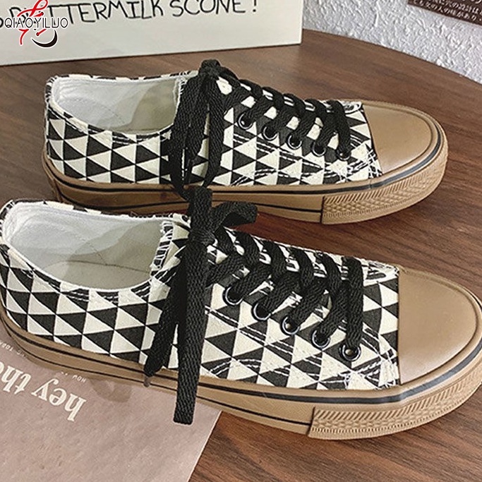 QiaoYiLuo Giày Thể Thao Canvas Qiaoyiluo Phong Cách Mới Xuân Hè Dễ Phối Đồ Cho Nữ