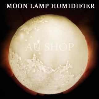 AUshop Moon-Shaped 3D Moon Lamp 880Ml Home Decor Aroma Diffuser Mist Night Light with Stands