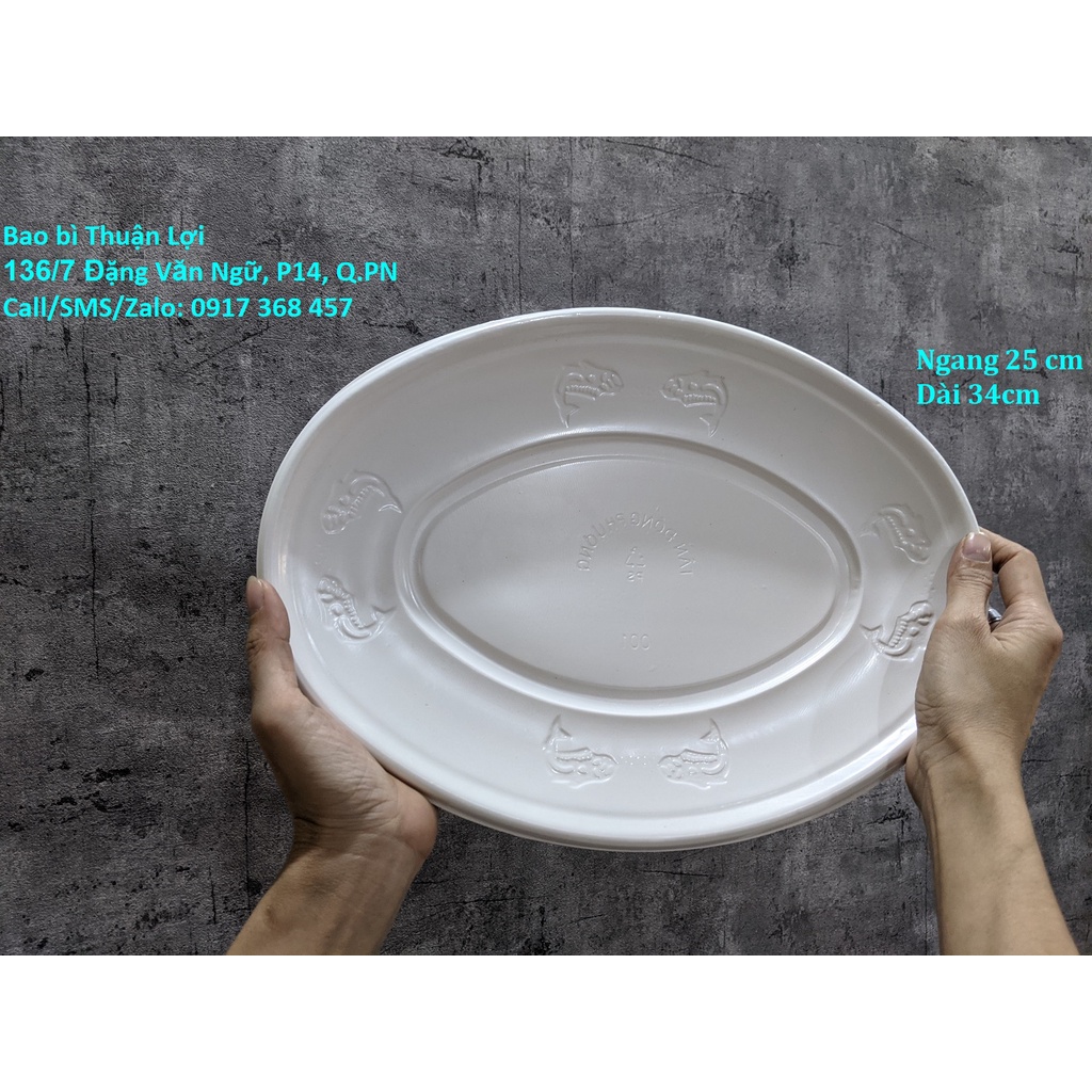 Dĩa Xoài nhựa đựng thực phẩm 25cm x 34cm {dùng 1 Lần} (Số lượng tùy chọn)