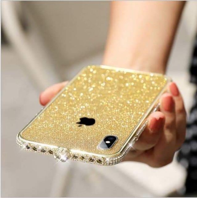 Ốp viền đá dán nhũ kim tuyến cao cấp dành cho IP6/IP7PLUS /8plus/ IPx / XSMAX