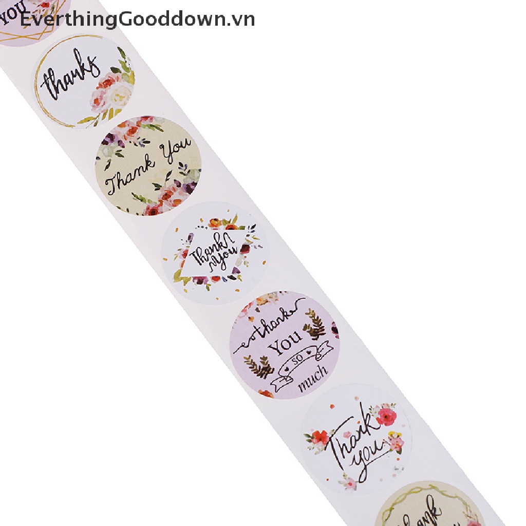Cuộn 500 Nhãn Dán Tròn Thank You Trang Trí Tiệc