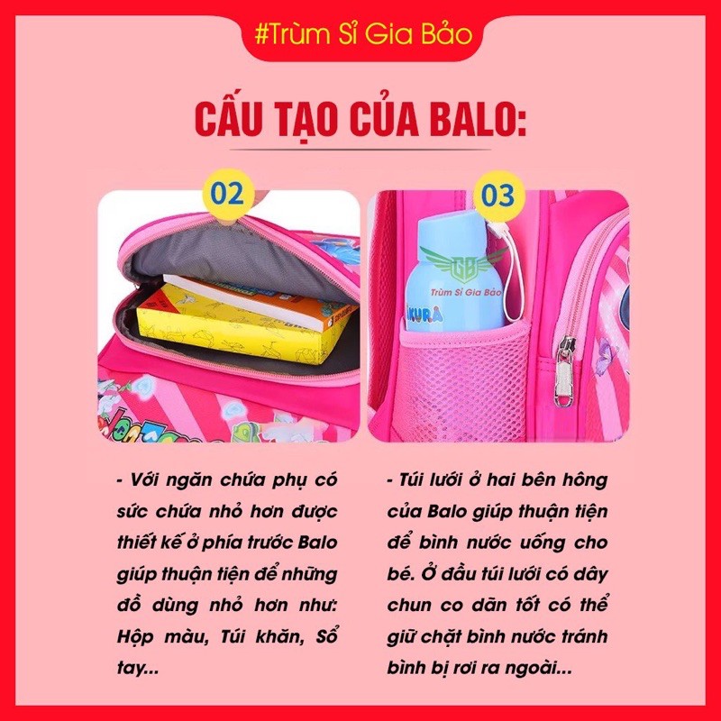 Balo Cho Bé Mẫu Giáo Bé Gái Bé Trai SIZE 32 *24 CM  Balo Trẻ Em Đi Học Hoạ Tiết Hoạt Hình Dễ Thương.