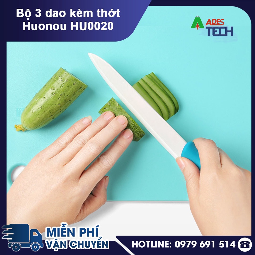Bộ 3 dao gốm kèm thớt Xiaomi HuoHuo HU0020