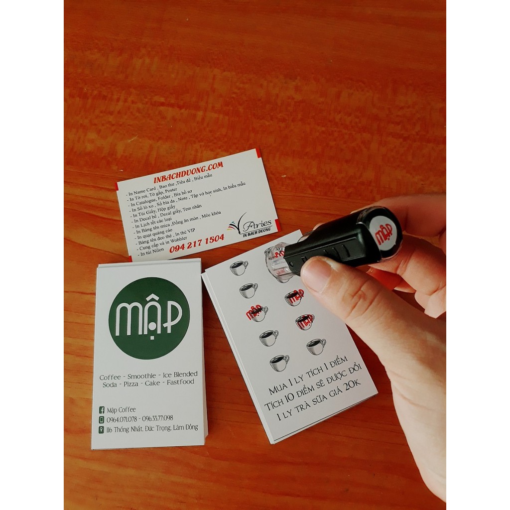 Phiếu tích điểm coffee - trà sữa - spa - tiệm tóc - In Bạch Dương