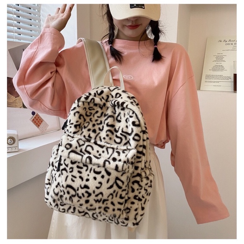 Balo đi học hoạ tiết da báo