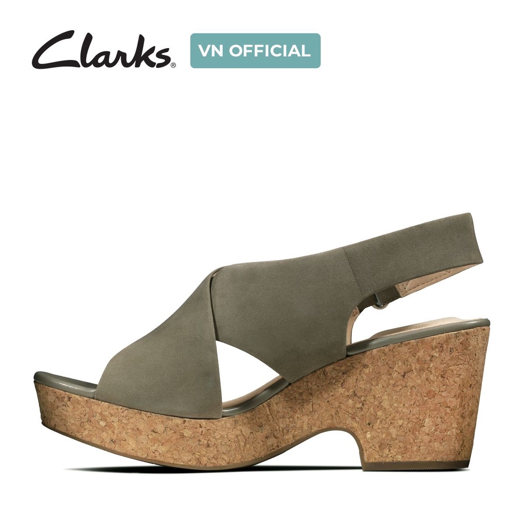 Sandal Đế Xuồng Da Nữ Clarks Maritsa Lara màu Xanh Nubuck