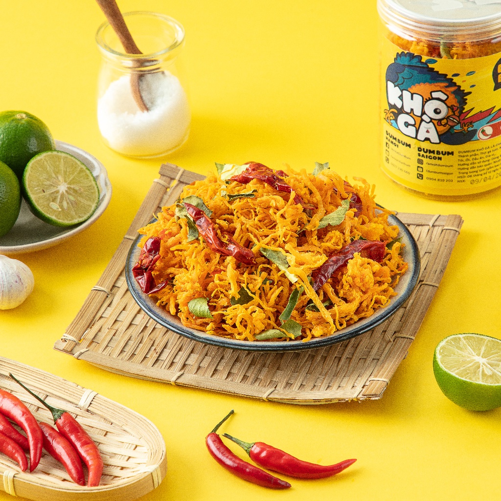 Khô gà lá chanh xé cay 160g DumBum đồ ăn vặt Hà Nội