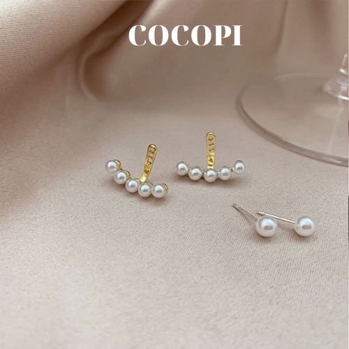 Bông Tai, Khuyên Tai vầng trăng đính ngọc nhân tạo phong cách Hàn Quốc COCOPI Accessories - BT044