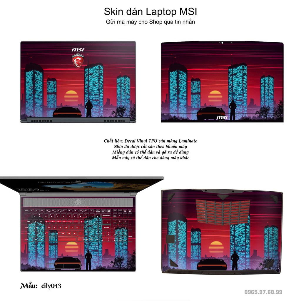 Skin dán Laptop MSI in hình thành phố _nhiều mẫu 3 (inbox mã máy cho Shop)