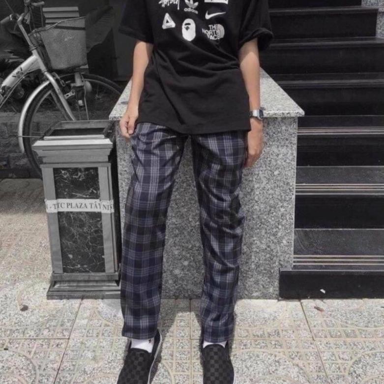 [Hình thật] quần sọc caro plaid pants nam nu Unisex  ྇