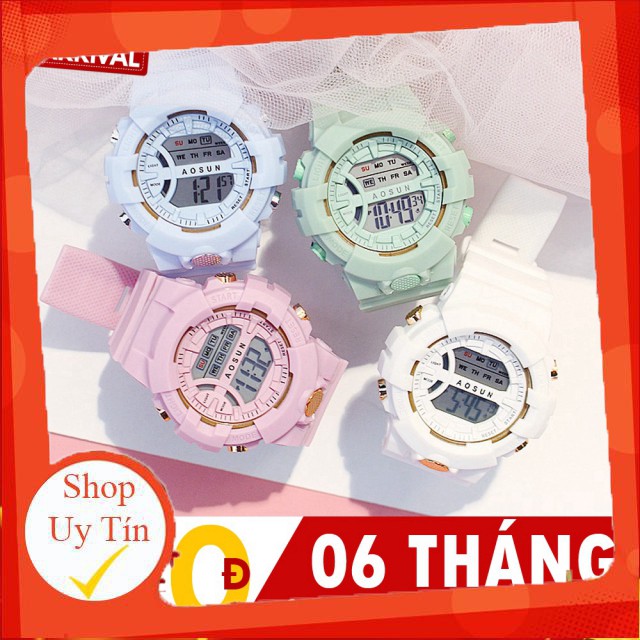 (Giá sỉ) Đồng hồ thể thao Unisex Aosun Hiển thị đèn đổi 7 màu Máy Điện tử Digital dây cao su cực bền Liên hệ mua hàng 08
