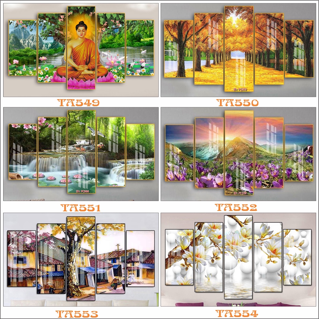 Tranh decor treo tường tráng gương Tường An, trang trí phòng khách, treo tường phòng ngủ, tranh phòng thờ