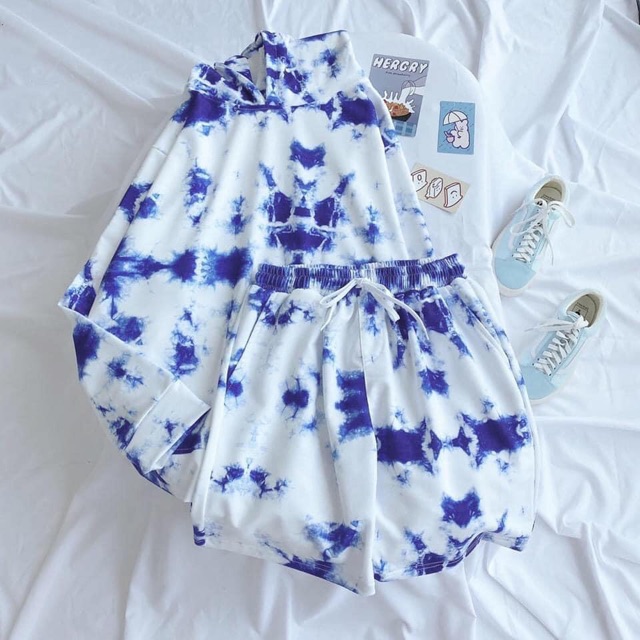 Set Hoodie Loang Màu Tay Dài Ảnh Thật