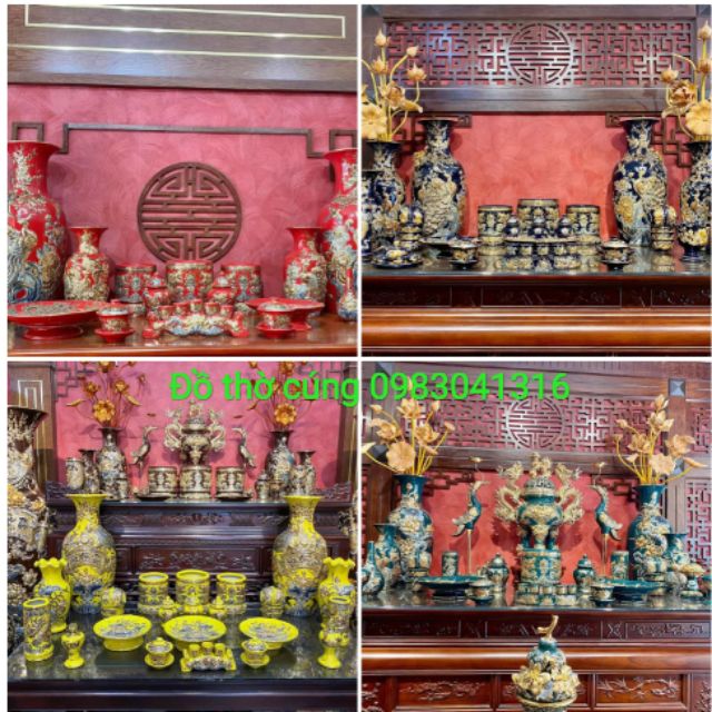 Bộ đồ thờ gia tiên MÀU hợp bản mệnh gia chủ