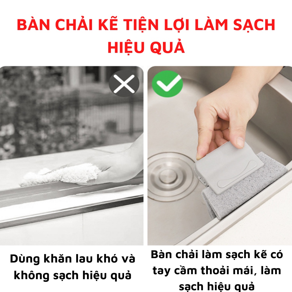 Bàn chải vệ sinh lau khe rãnh cửa sổ tiện lợi làm sạch góc khoảng trống cửa sổ