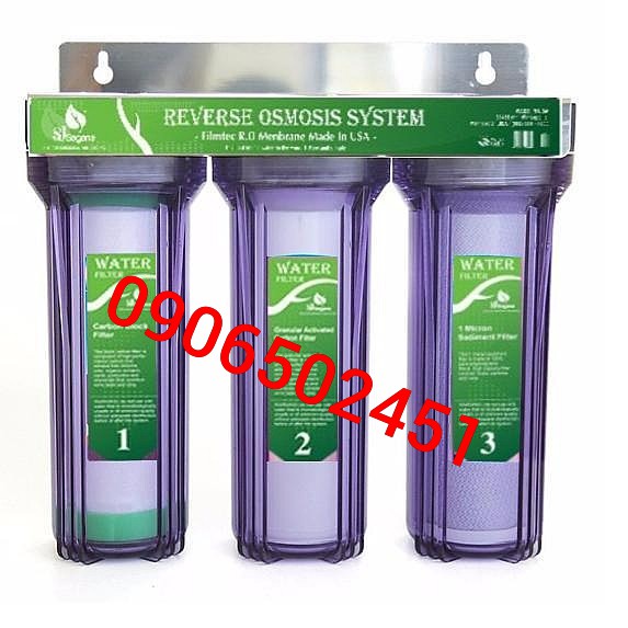 Bộ Lọc nước sinh hoạt gia đình -3 cấp 10 inch sử dụng 3 lõi than nén