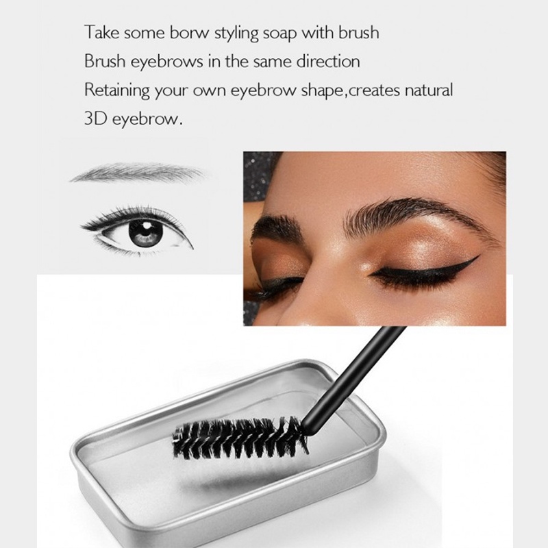 [Hàng mới về] Kem tạo kiểu lông mày màu trong suốt tự nhiên lâu trôi chống thấm nước kèm cọ