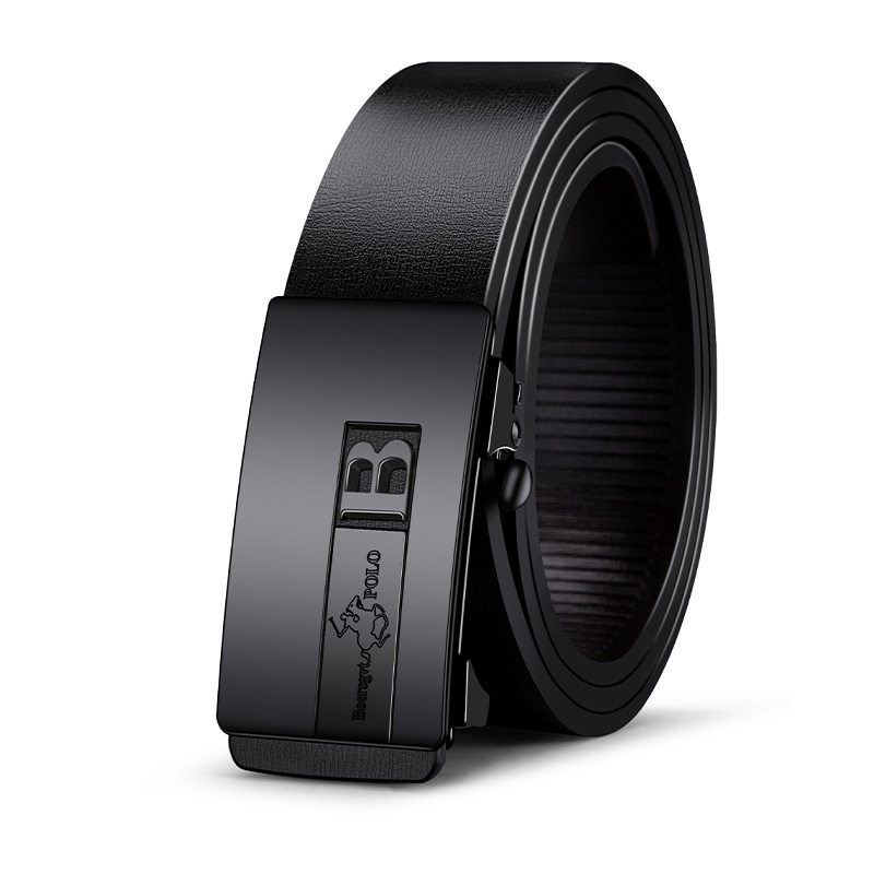 Thắt Lưng Nam doanh nhân POLO LT 01 da thật khóa mạ titan dây bóng, bền, đẹp màu vàng, đen rộng 33mm