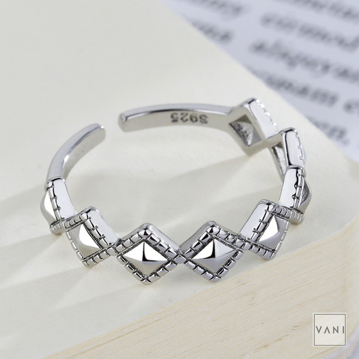 Nhẫn Bạch Kim Hình Tứ Giác Phong Cách Unisex - Vani Store [TS000451-O253]