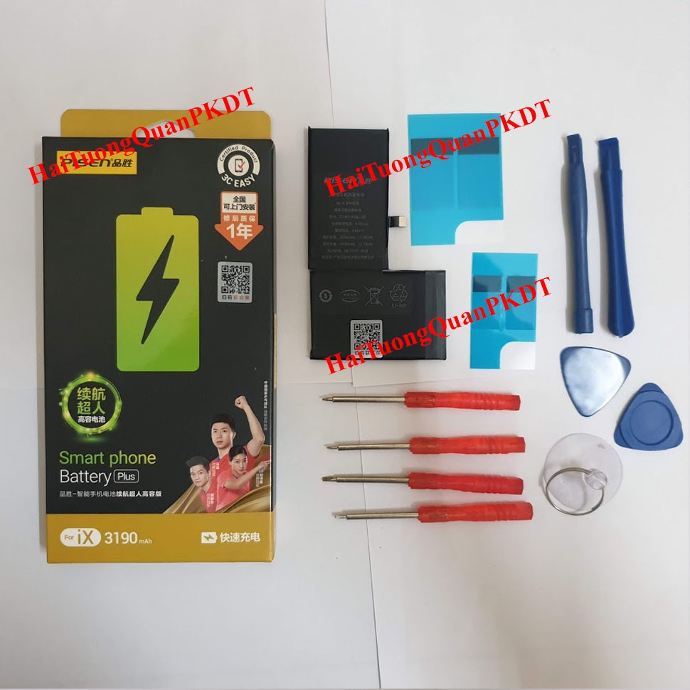 Pin Pisen Dung Lượng Siêu Cao Từ 6 đến 11 + Bảo Hành 12 Tháng tặng kèm dụng cụ mở