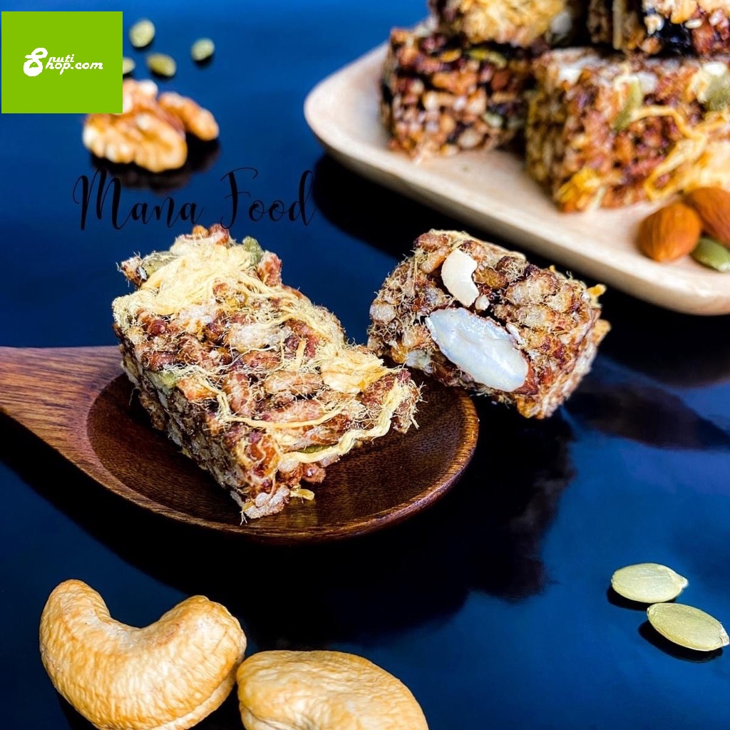 [Eat Clean] Thanh Gạo Lứt Granola Mix Rong Biển Chà Bông ngũ cốc  ăn kiêng, gym, yoga, giảm cân tăng cơ - Gói 250gr