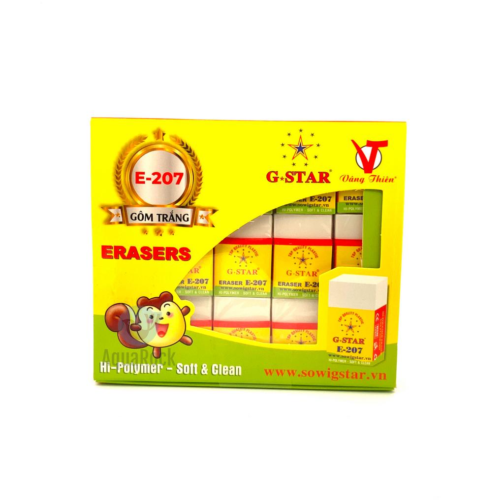 Hộp 30 viên cục gôm tẩy xoá Gstar E207/ E-207 ruột trắng
