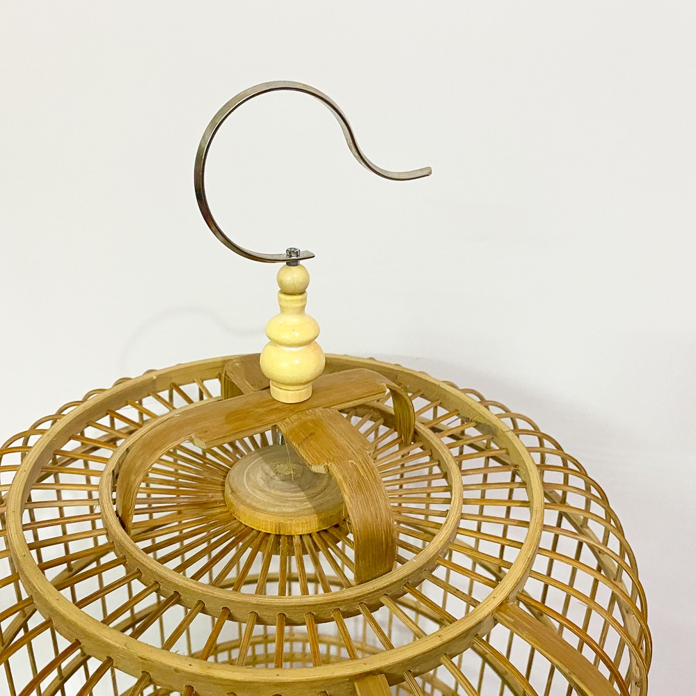 Lồng chim mi thổ TD PET chất liệu trúc cao cấp hàng đẹp có móc đi kèm