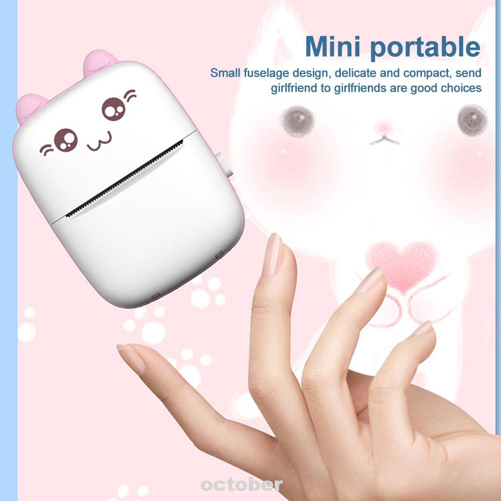 Cute Office Rechargeable Receipt Wireless Bluetooth Mini Portable Photo Label 200dpi HD Thermal Printer | BigBuy360 - bigbuy360.vn