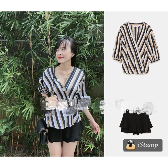 Áo zara size xs newtag, size xs nhỏ nhất, auth, chất vải mịn mát, hoạ tiết sọc,  màu sắc đèn - trắng