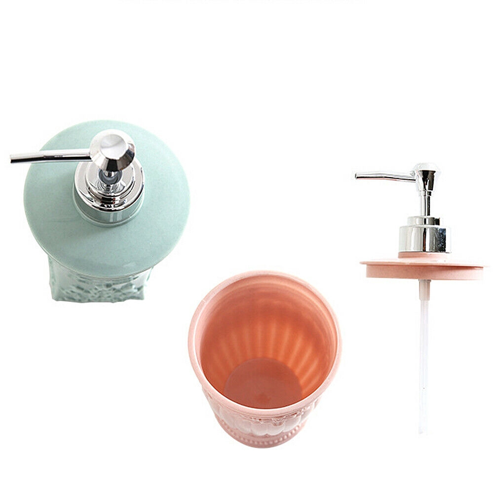 400ML European flower print Bathroom Press Type Soap Liquid Dispenser/ Refillable Empty Shampoo Lotion Bottle