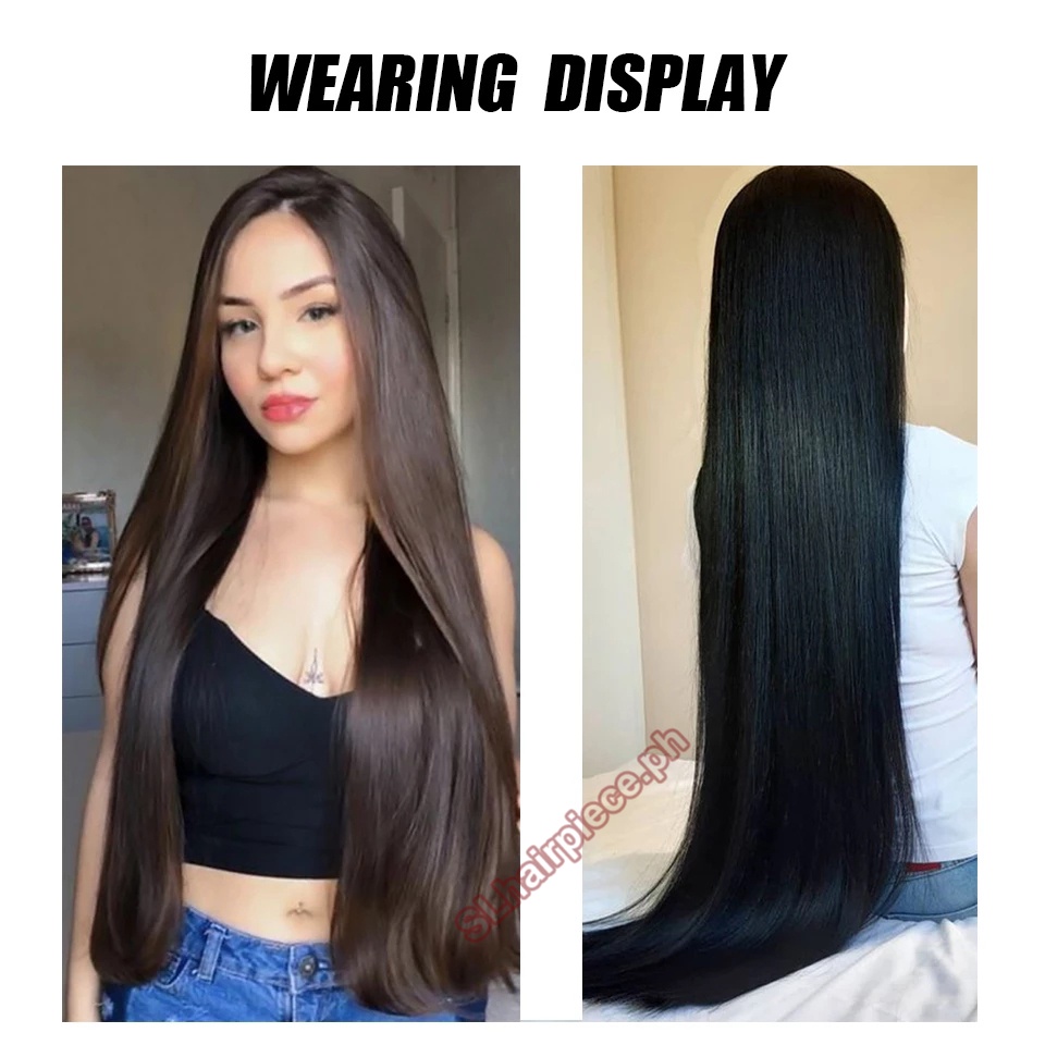 Tóc Giả Thẳng Dài 80CM Siêu Dài 5 Kẹp Bằng Sợi Tổng Hợp Tự Nhiên Dành Cho Nữ