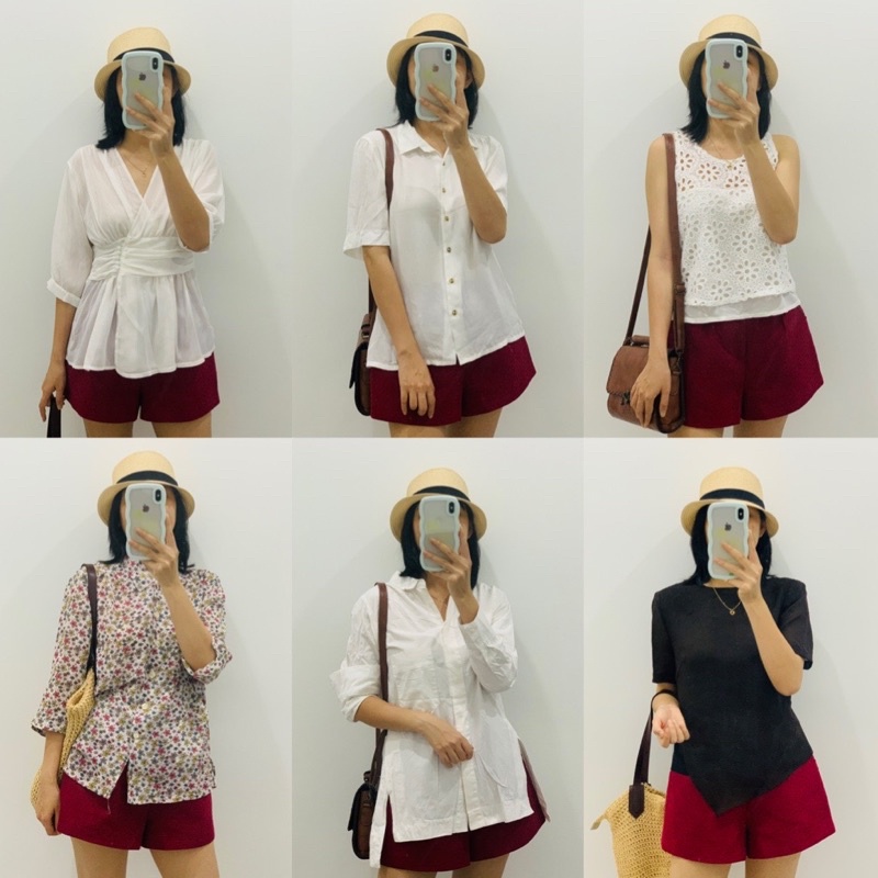 Áo sơ mi trắng, babydoll size SML nhiều màu 2hand